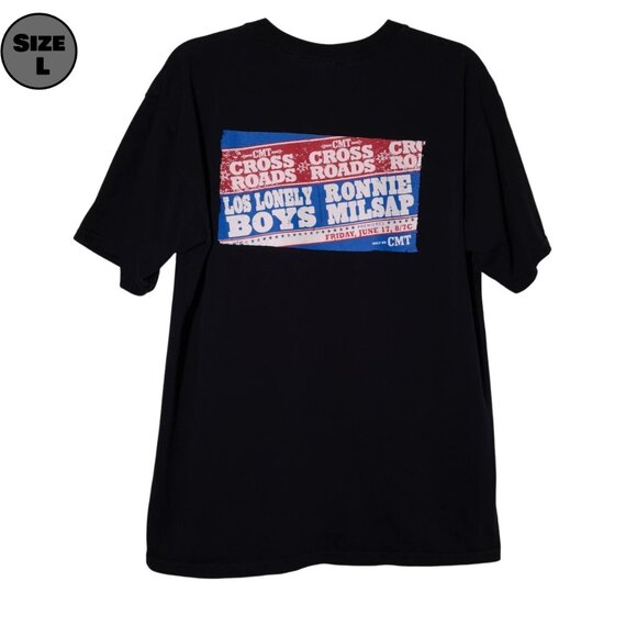 CMT Crossroads: Los Lonely Boys & Ronnie Milsap USED Shirt (L, Y2K, Promo) - Picture 1 of 8